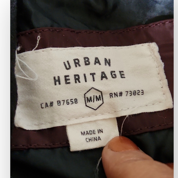 Urban Heritage Womens Burgundy Bomber Jacket with Black Trim Size MEDIUM - Picture 5 of 5